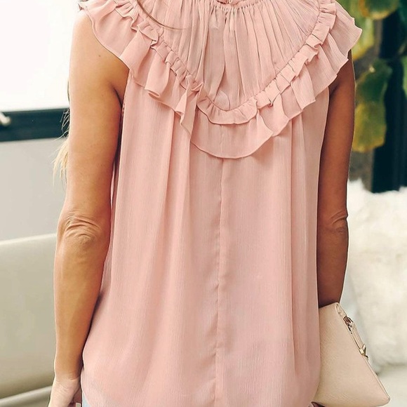 Layered & ruffled sleeveless blouse US Women’s size L - Picture 4 of 12